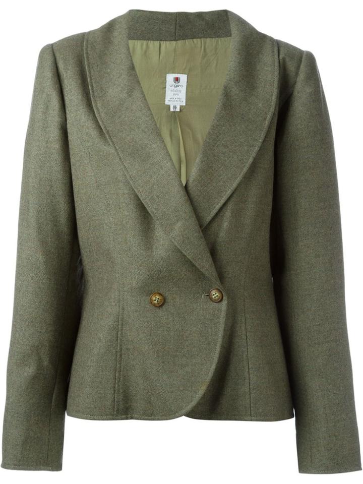 Emanuel Ungaro Vintage Curved Hem Blazer - Green