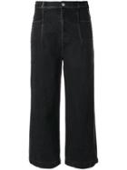 3.1 Phillip Lim Lace-up Cropped Jeans - Black