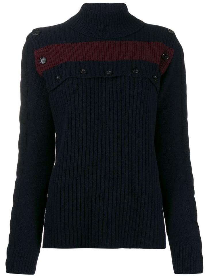 Marni Buttoned Stripe Detail Jumper - Blue