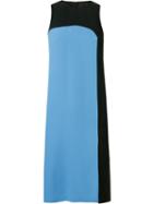 Andrea Marques Round Neck Bicolor Midi Dress, Women's, Size: 38, Blue, Cotton