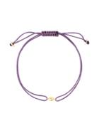 Natasha Collis 18kt Gold Nugget Friendship Bracelet, Women's, Pink/purple, 18kt Gold/nylon