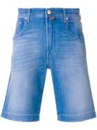 Jacob Cohen Knee-length Fitted Denim Shorts - Blue