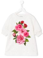 Dolce & Gabbana Kids Rose Jacquard Sweatshirt, Girl's, Size: 6 Yrs, White
