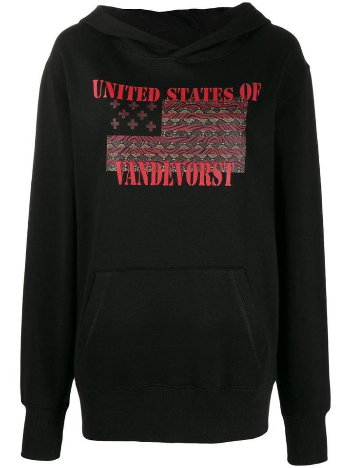 A.f.vandevorst Justice Graphic Print Hoodie - Black