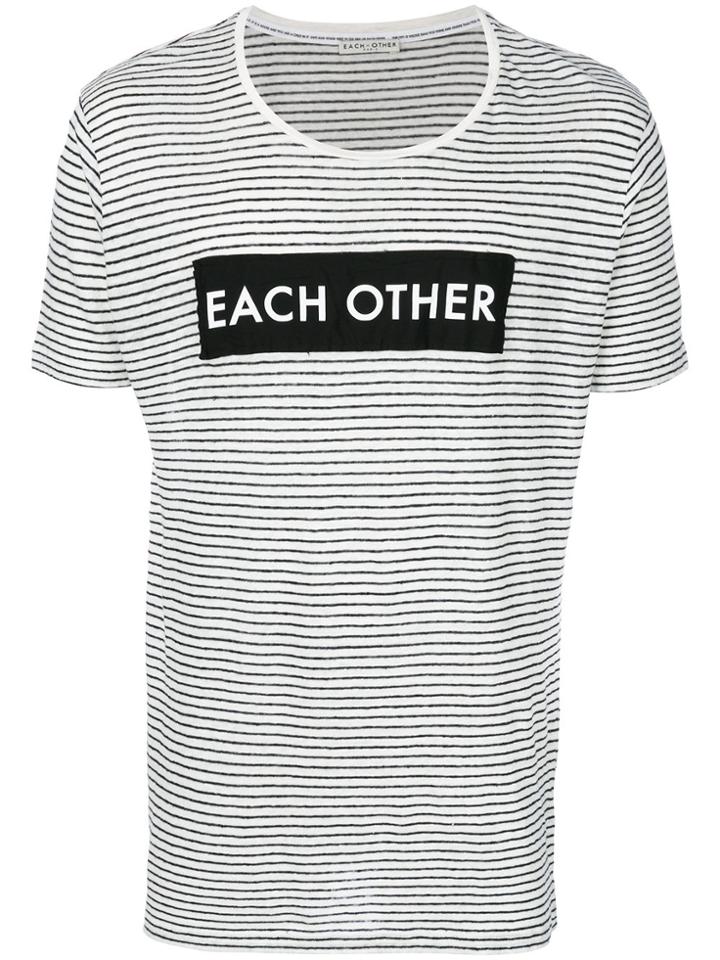 Each X Other Brand Patch Striped T-shirt - White