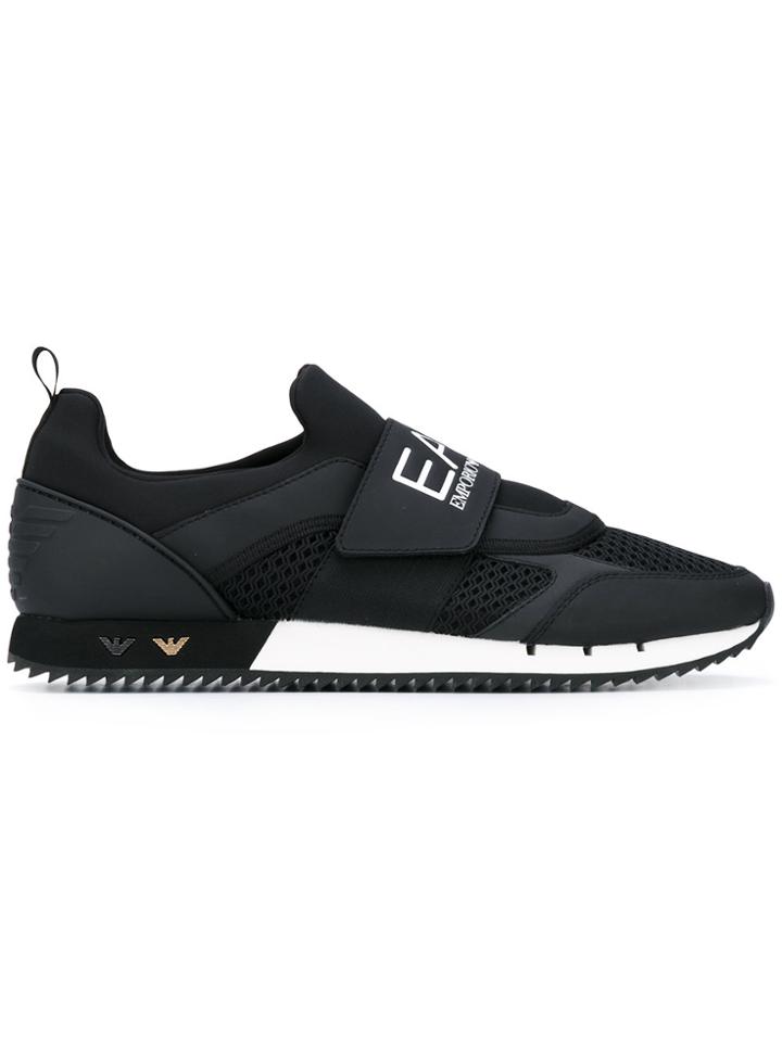 Ea7 Emporio Armani Logo Strap Sneakers - Black