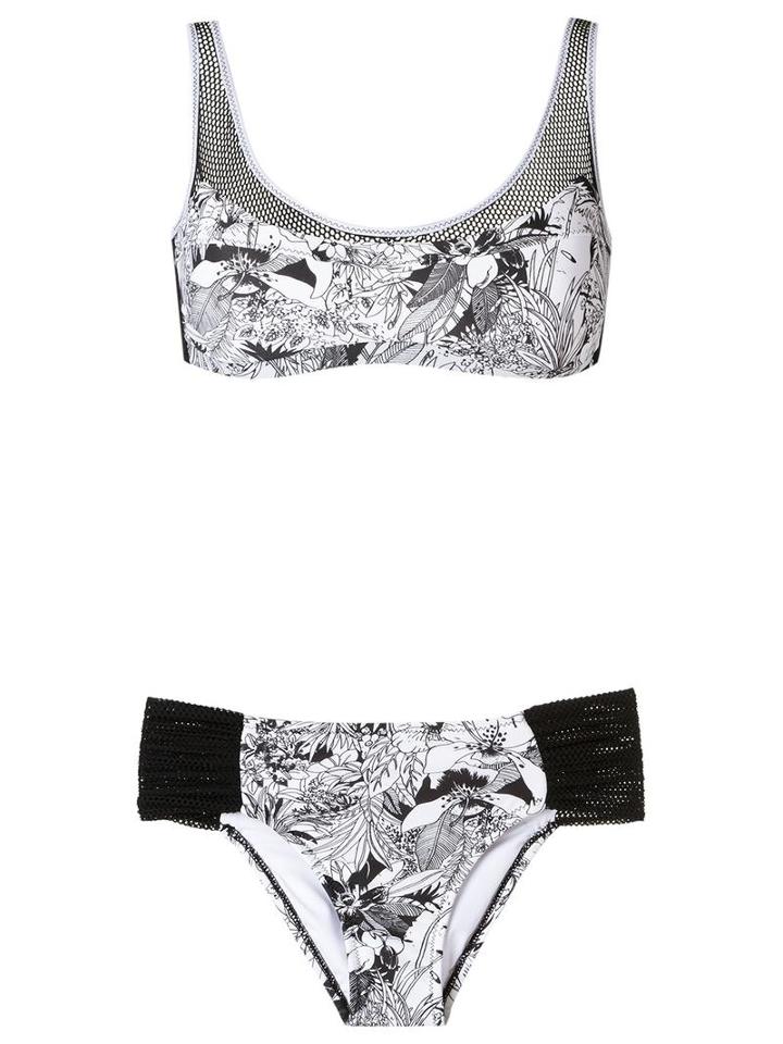 Amir Slama Panelled Bikini Set, Women's, Size: P, Black, Elastodiene
