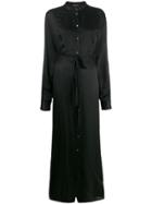 Ann Demeulemeester Button Down Tie Waist Dress - Black
