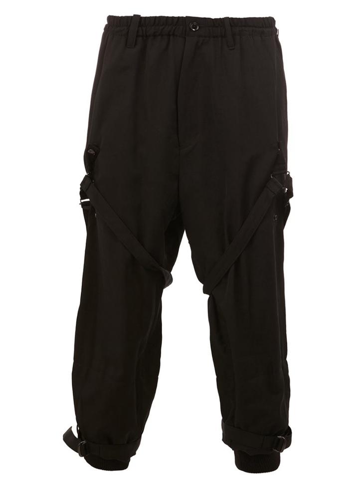 Yohji Yamamoto Harness Cropped Trousers, Men's, Size: 2, Black, Cupro/wool