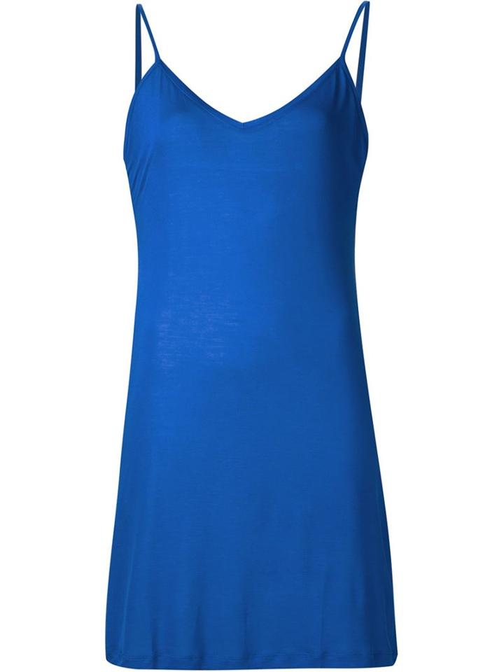 Majestic Filatures Short Slip Dress, Women's, Size: 3, Blue, Viscose