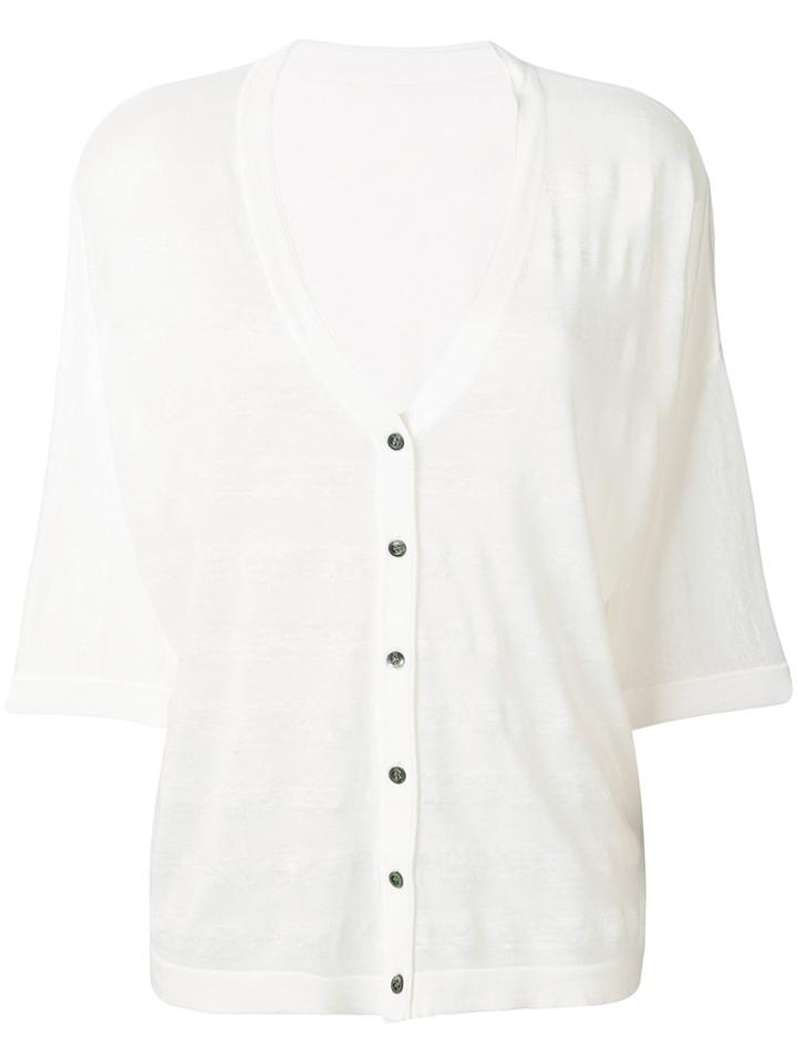Sottomettimi Round Neck Cardigan - White