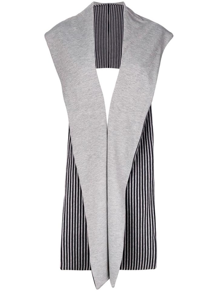 Reality Studio Striped Sleeveless Cardigan - Grey