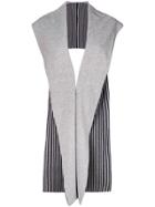 Reality Studio Striped Sleeveless Cardigan - Grey