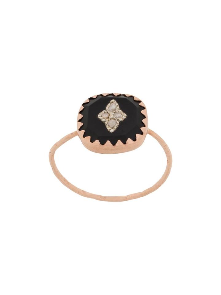 Pascale Monvoisin 9kt Rose Gold Pierrot Black Ring