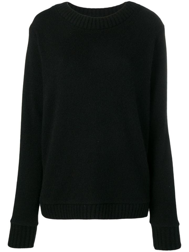 The Elder Statesman Oversized Crewneck Sweater - Black