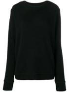The Elder Statesman Oversized Crewneck Sweater - Black
