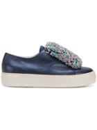 Agl Beaded Front Platform Sneakers - Blue