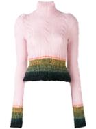 A.f.vandevorst Striped Peplum Hem Jumper - Pink & Purple