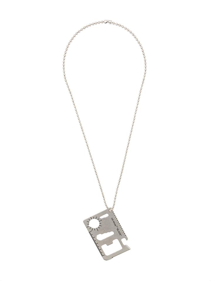 Off-white Logo Blade Necklace - Metallic