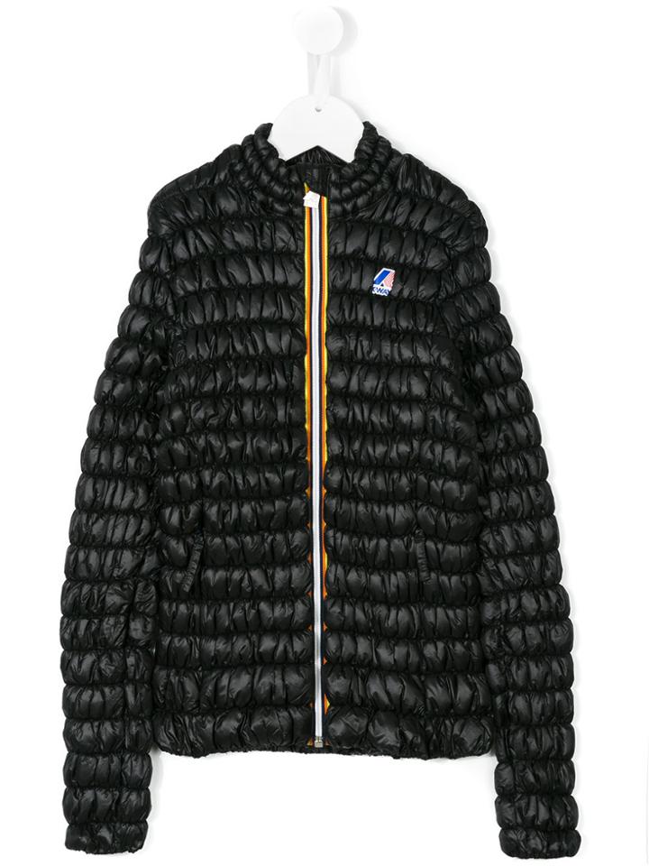 K Way Kids Quilted Long Sleeve Jacket - Black