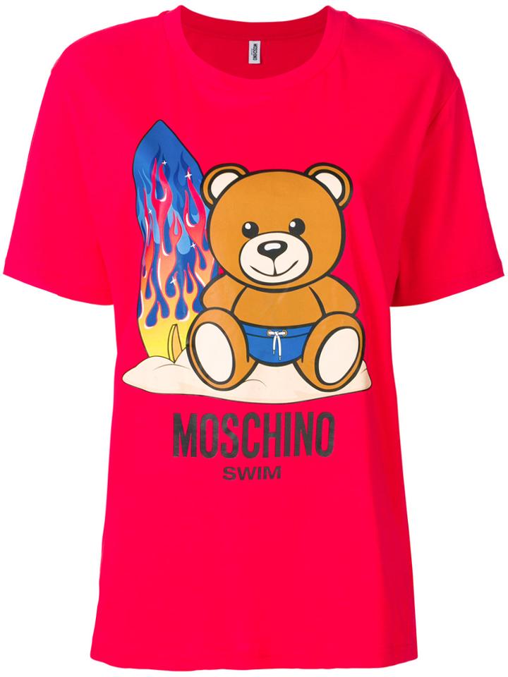 Moschino Printed Oversized T-shirt - Red