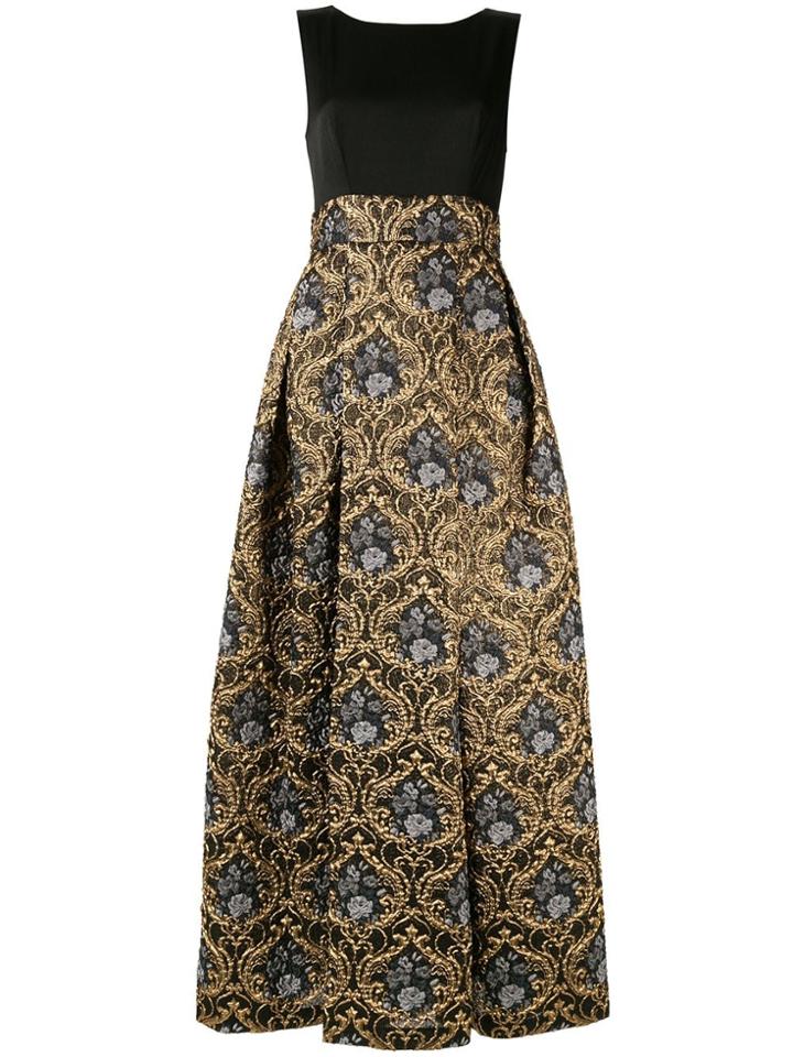 Paule Ka Baroque Bow Back Gown - Black