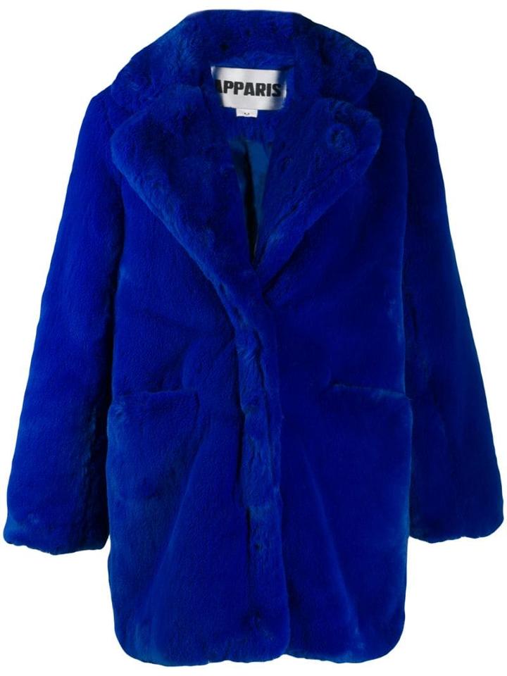 Apparis Sophie Faux Fur Coat - Blue