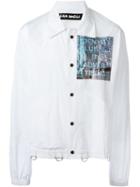 Liam Hodges Printed Coach Jacket, Men's, Size: L, White, Nylon