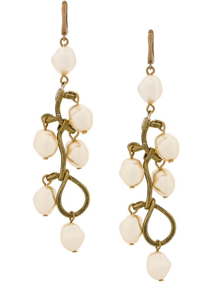 Marni Faux-pearl Pendant Earrings - Nude & Neutrals