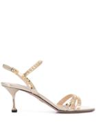 Prada Embellished Strappy Sandals - Gold