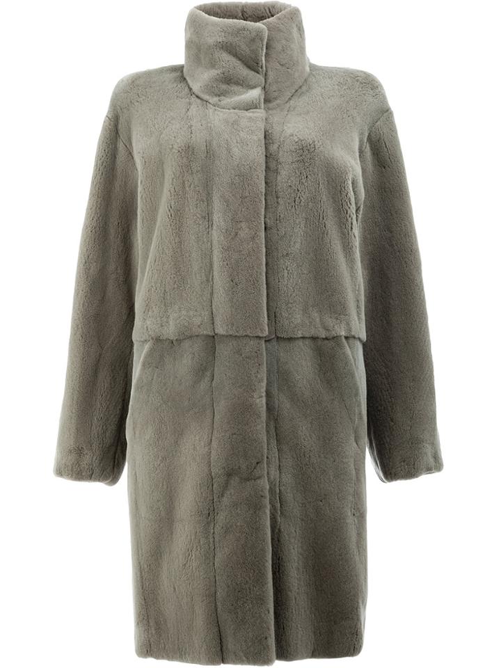 32 Paradis Sprung Frères Reversible Fur Coat - Grey
