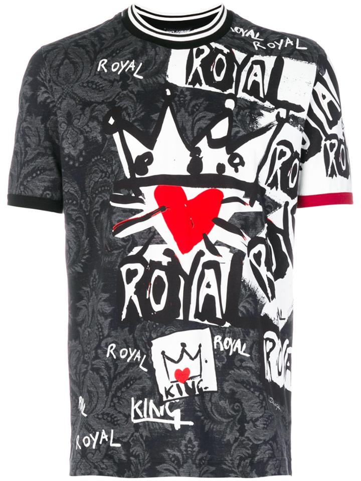 Dolce & Gabbana Royal Print T-shirt - Grey