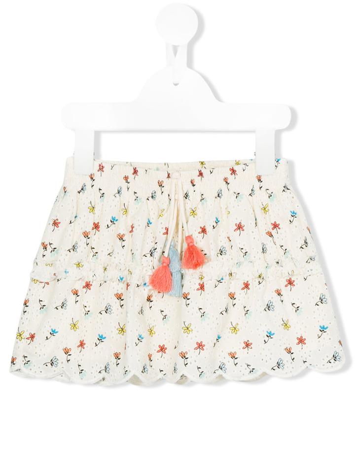 Chloé Kids Floral Print Eyelet Skirt, Toddler Girl's, Size: 36 Mth