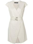 Federica Tosi Belted Cap Sleeve Dress - Neutrals