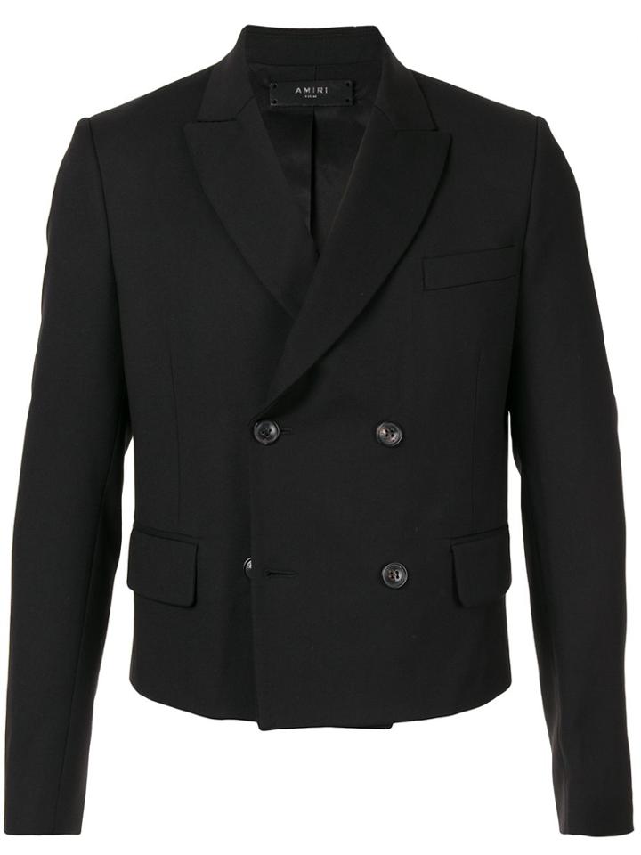 Amiri Cropped Structured Blazer - Black