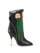 Gucci Flower Intarsia Boots - Black