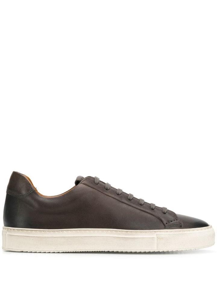 Doucal's Contrasting Sole Lace-up Sneakers - Grey