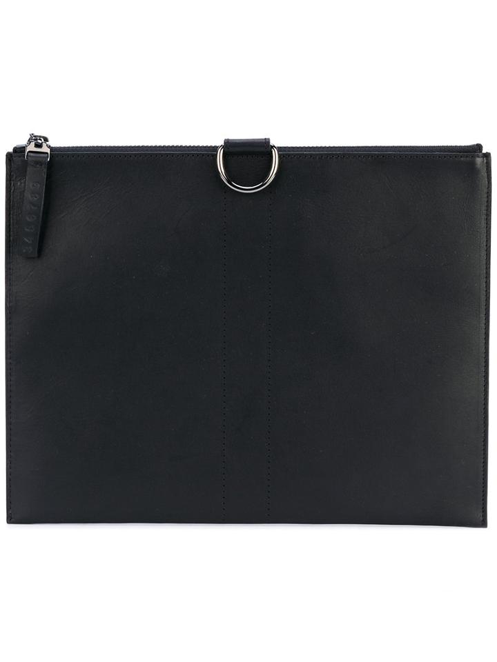 Maison Margiela - D-ring Zipped Pouch - Men - Calf Leather - One Size, Black, Calf Leather