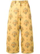 Seen Users Embroidered Jacquard Trousers - Yellow