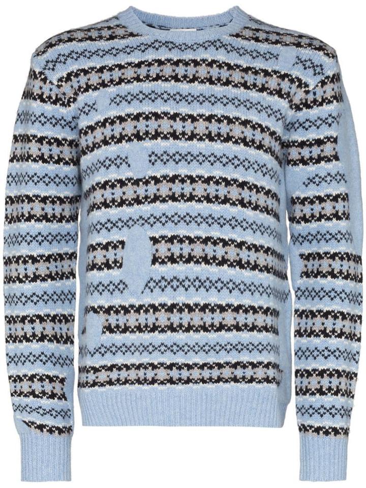 Lou Dalton Fair Isle Patchwork Jumper - Blue