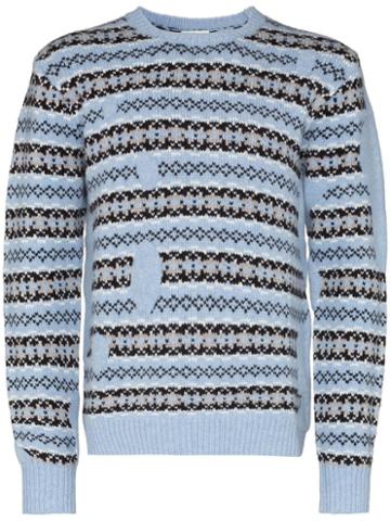 Lou Dalton Fair Isle Patchwork Jumper - Blue
