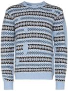 Lou Dalton Fair Isle Patchwork Jumper - Blue