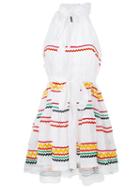 Lisa Marie Fernandez Ric Rac Mini Dress, Women's, Size: 2, White, Linen/flax