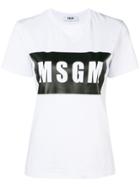 Msgm Logo Outline T-shirt - White