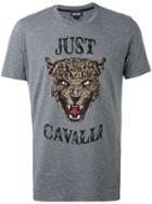 Just Cavalli - Lion Face Print T-shirt - Men - Cotton - Xxl, Grey, Cotton