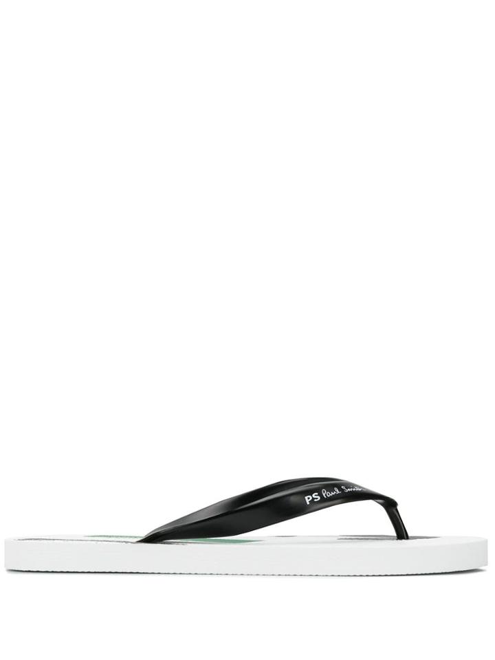 Ps Paul Smith Painted Flip Flops - White