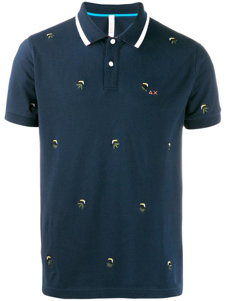 Sun 68 Toucan Embroidery Polo Shirt - Blue