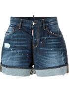 Dsquared2 Denim Shorts, Women's, Size: 38, Blue, Cotton/spandex/elastane/polyester