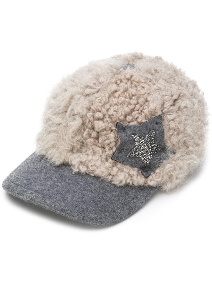 Lorena Antoniazzi Shearling Cap - Nude & Neutrals