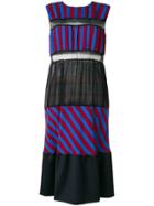 Maison Margiela Striped Flared Midi Dress - Blue